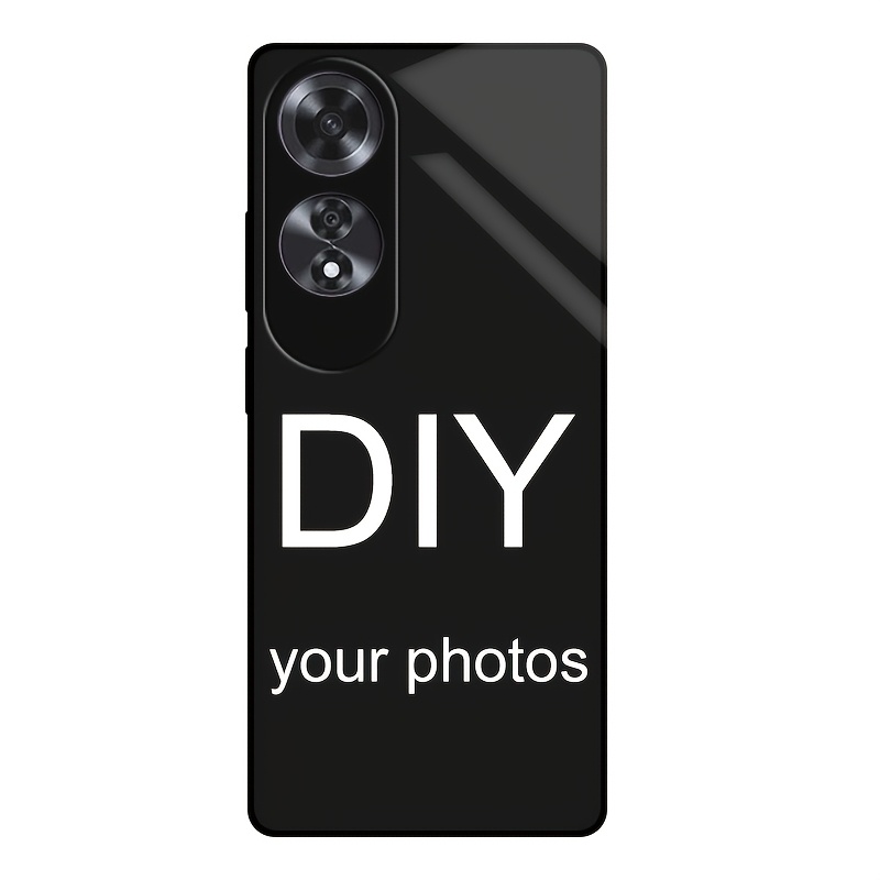 TEMU Fundas de Teléfono con Foto y Personalizado para Oppo A60/A3x/A18/A38/A3Pro con de Vidrio Orgánico , Protección en Esmerilado Negro, Ideal como