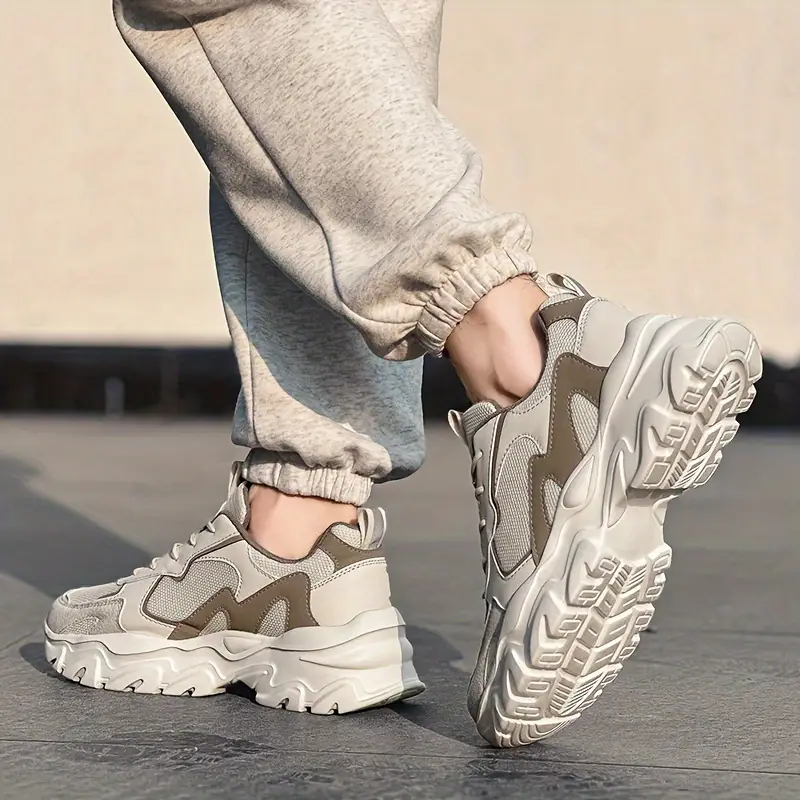zapatillas deportivas casuales para hombre - malla transpirable y parte de pu, gruesa de eva, diseño con cordones para actividades al aire libre, correr y vestimenta casual, zapatos casuales para a dÃa | zapatillas bajas modernas | plantilla de tela cómoda Detalles del producto 3