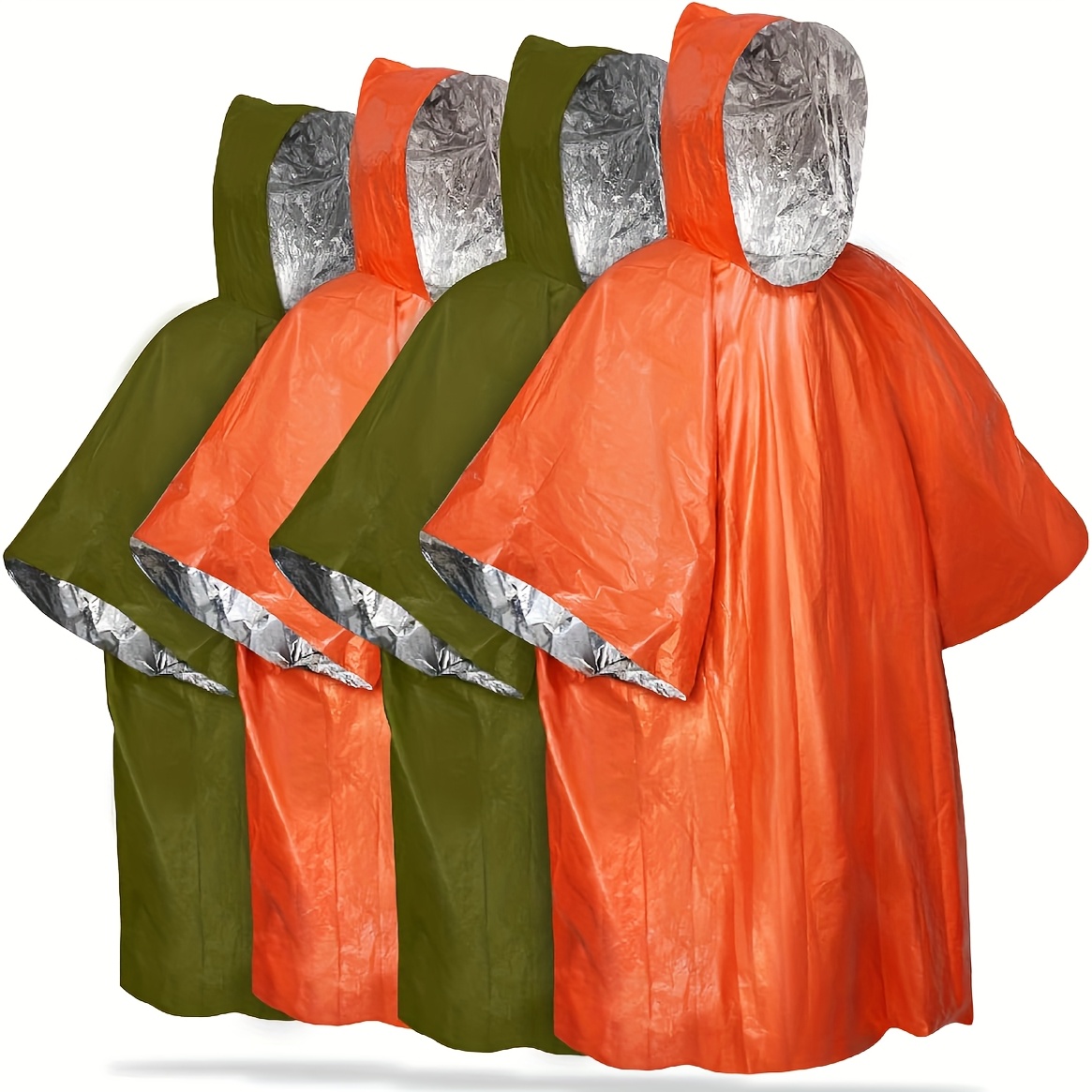 TEMU Poncho [4 Pack] [retains 90% Body Heat] Reusable Weather Resistant Raincoat For Men, Women, Adults, Camping, Hiking, Emergency Supplies & Survival Kits