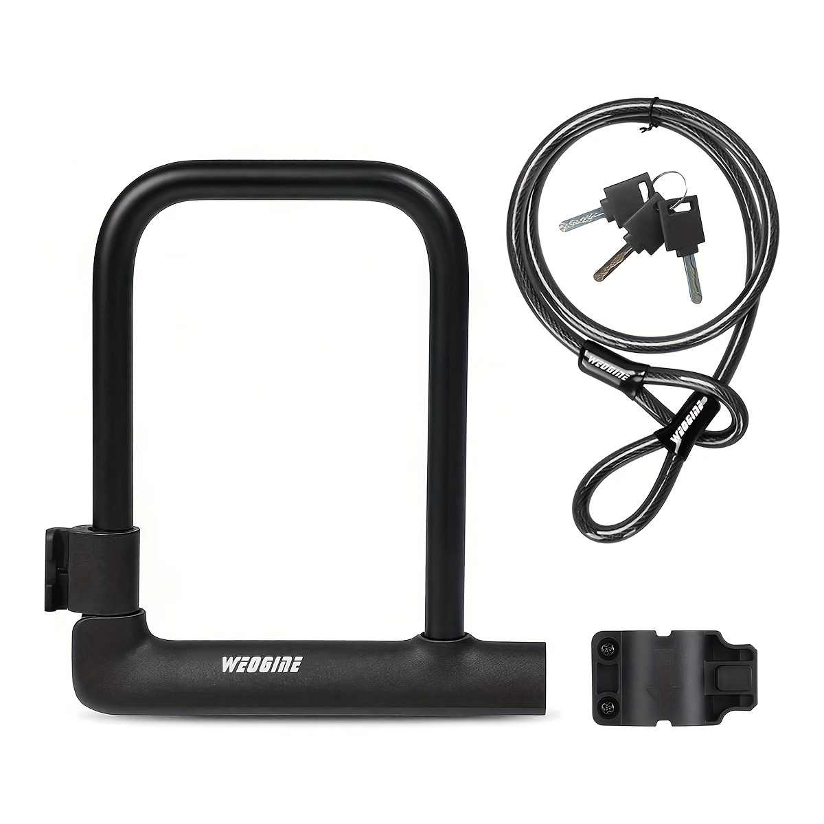 TEMU Bike U Lock With 4ft 14mm Shackle, Bike Lock With 3 Keys And Mounting Bracket, Bicycle U-locks Perfect For Road, Mountain, And Electric Bikes, Bicycle Lock