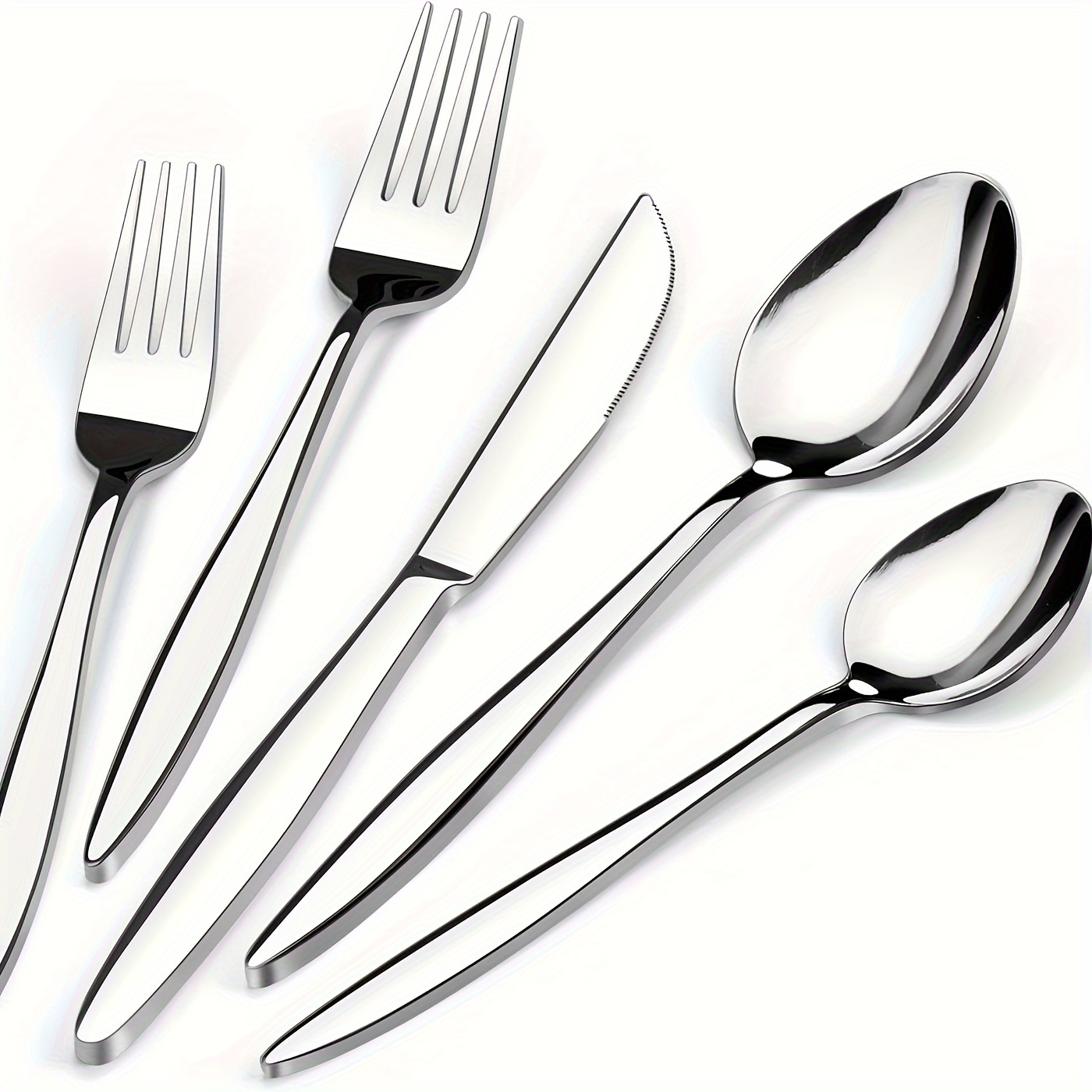

Silverware Set, 40 Pieces Flatware Set For 8, Anti-rust Stainless Steel Cutlery Set Including Fork Spoon And Knife, Dishwasher Safe, Silver
