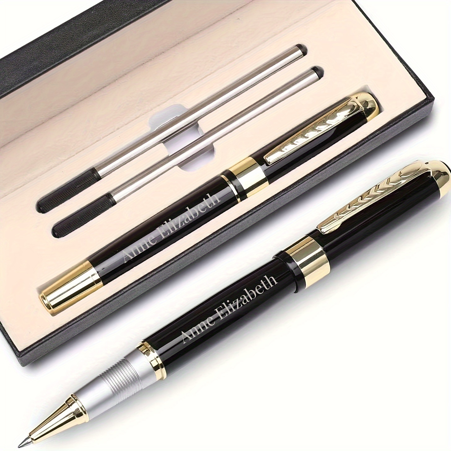 

Personalized High-grade Metal Pen Set: A Perfect Gift For Men, Husbands, Or Dads - Business Office Gift - 0.5mm Black Pen With Refill