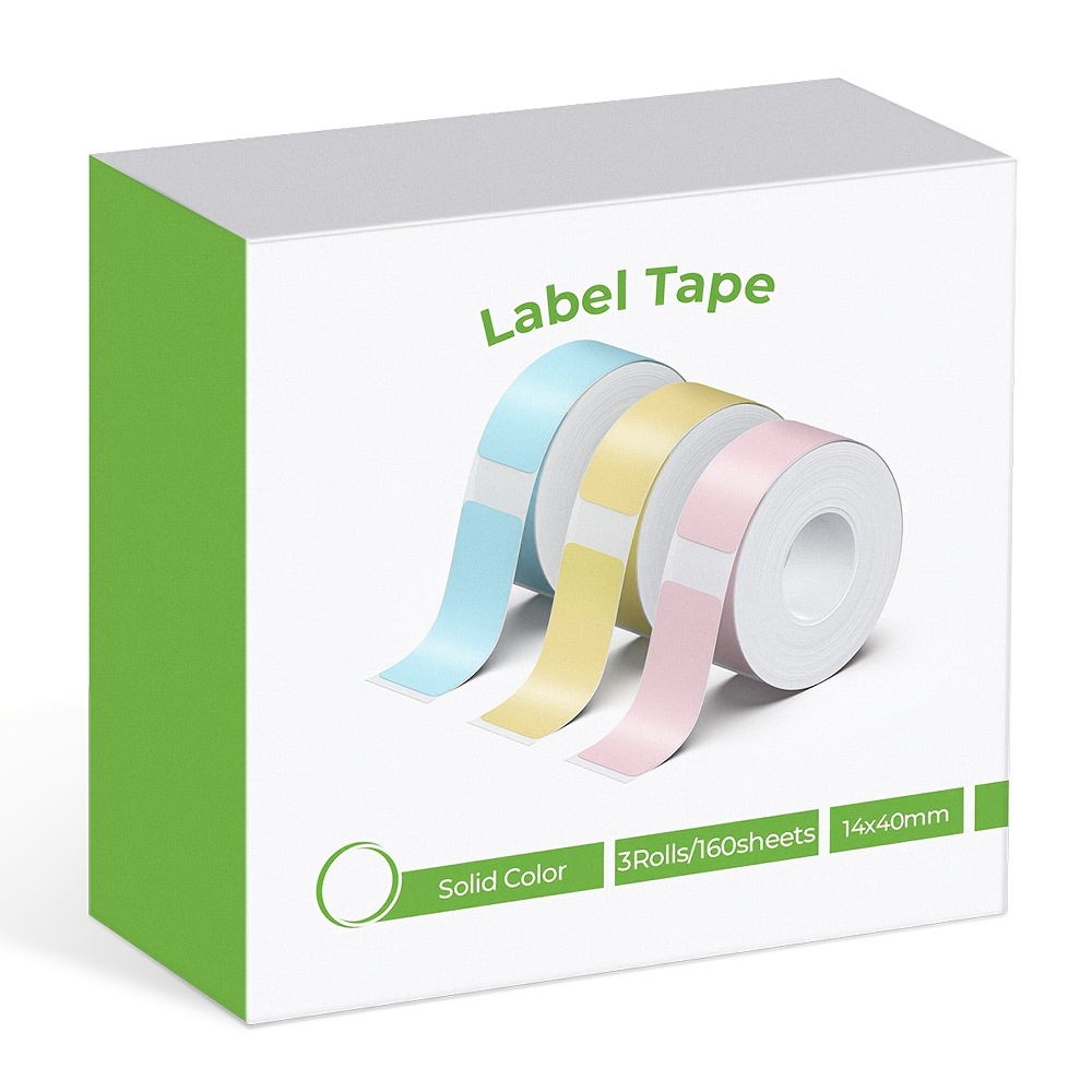 TEMU 480pcs P21B Ruban d'étiquetage 14x40mm | Ensemble d'étiquetage polyvalent 3 rouleaux avec couleurs assorties, 480 autocollants au total pour de
