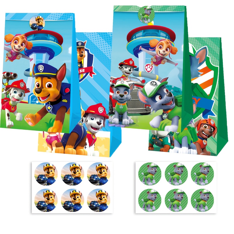 Image of Gift For Her/him 24pcs Paper Bag Sticker Set, Party Gift Bags, Cute Cartoon Designs, High-quality Tote Bags, Creative Sealing Stickers, Christmas Party Decorations