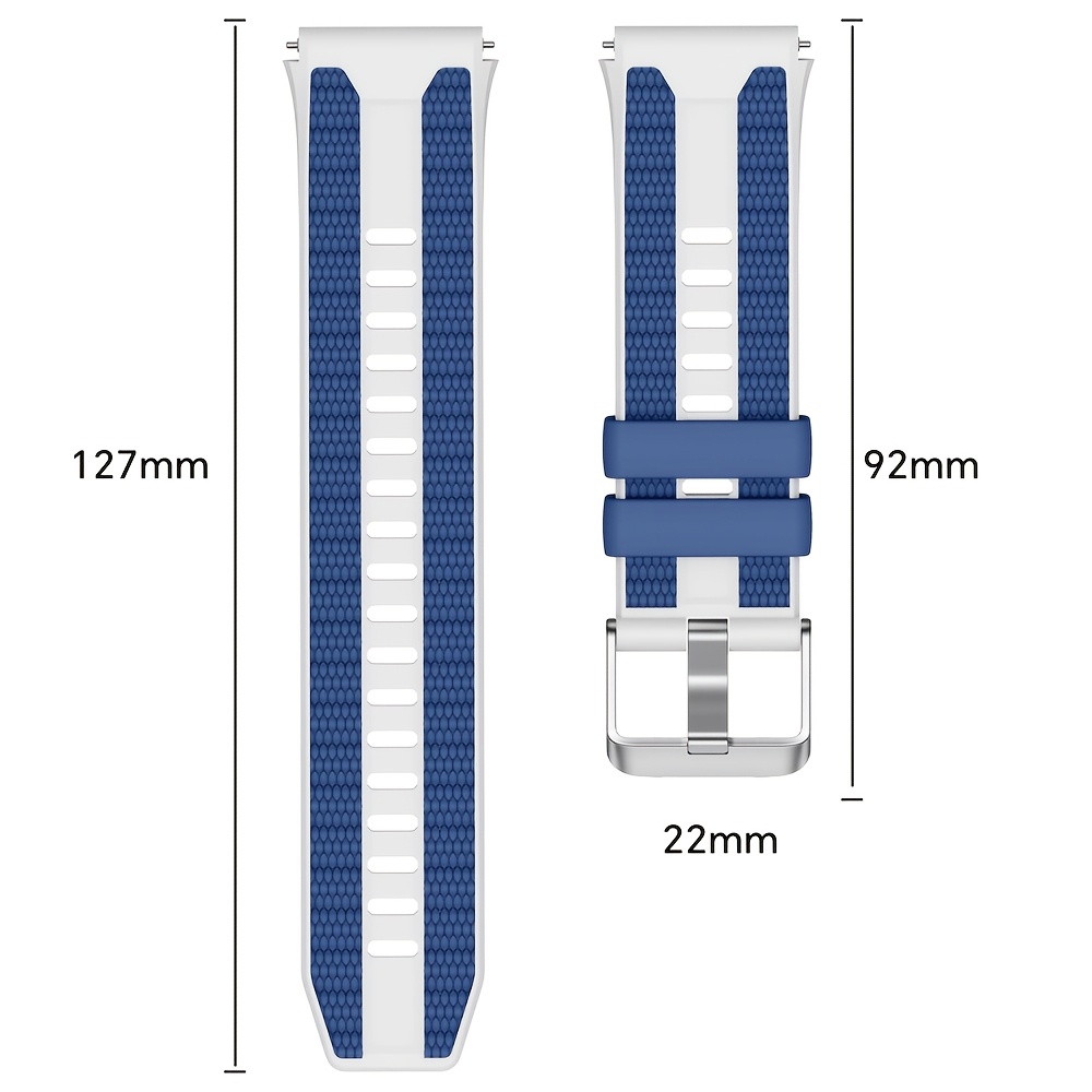 Correa de reloj de 22 mm, banda de silicona bicolor para HONOR Watch6Plus OPPO X3, correa deportiva para Huawei GT 6 GT 5 GT4, pulsera transpirable, correa de silicona para Samsung Galaxy Watch 6 5 Pro 4 Classic de 22 mm para hombre y mujer
