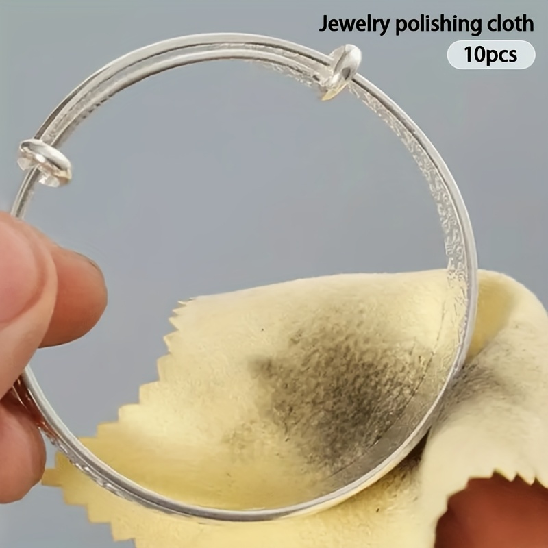 10pcs Polishing Cloth for Jewelry Care, Necklace Cleaning Cloth, Ring and Bracelet Silverware Wiping Cloth, Cleaning, Anti-Oxidation Polishing Rag