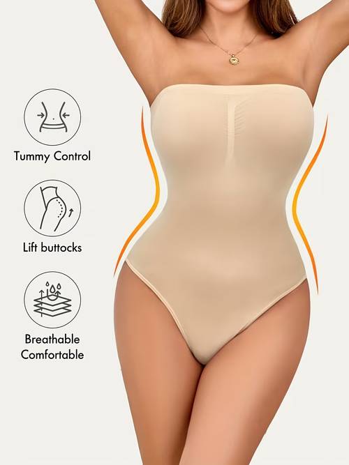 elegant shaping bodysuit high tummy control underwear no padding curve enhancer hand washable solid for daily wear or special occasions elegant collection