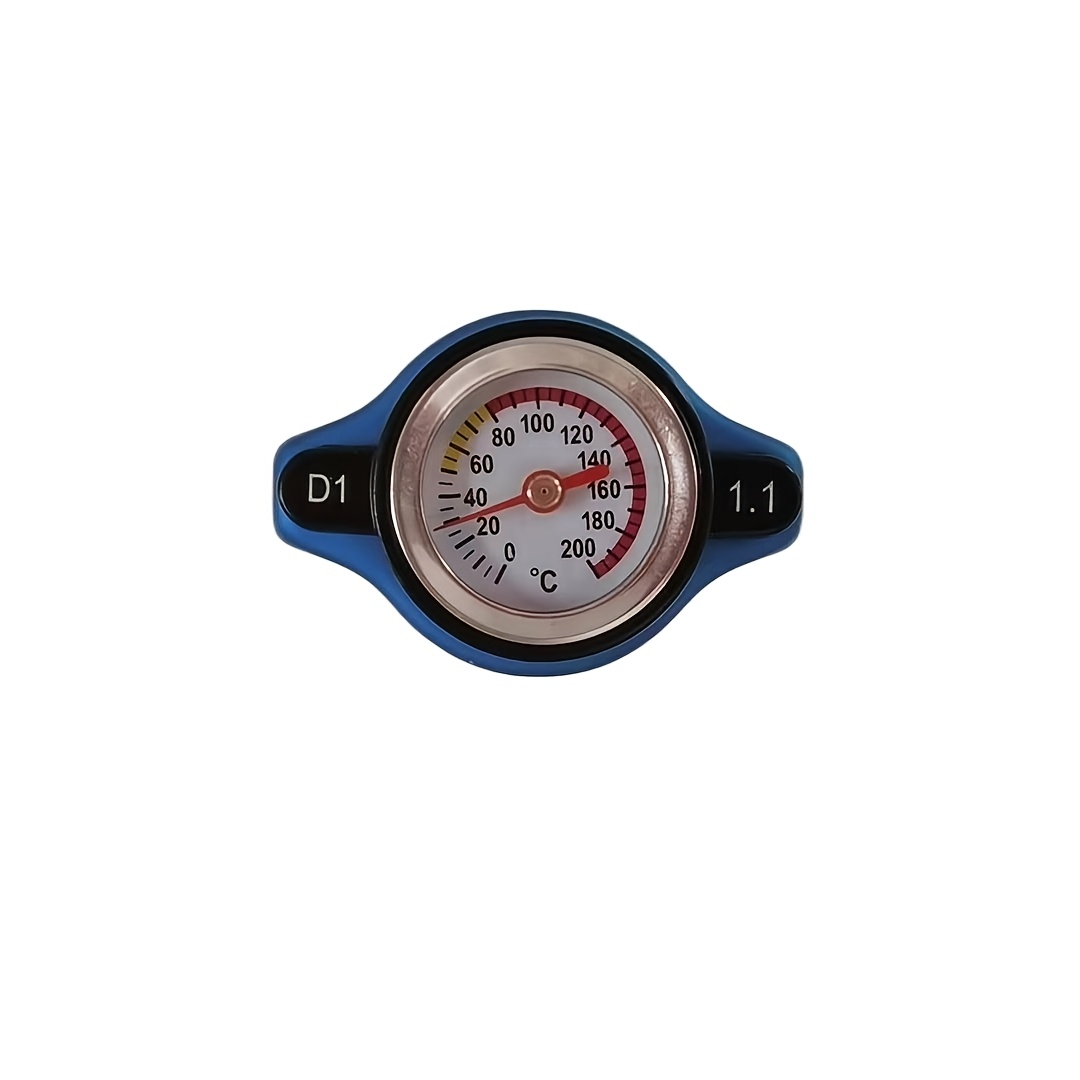 1,1 Bar Tlačni Pokrov Hladilnika z Merilnikom Temperature, Pokrov Rezervoarja za Terenske Motorje, Visokozmogljiv Aluminijast Pokrov Hladilnika