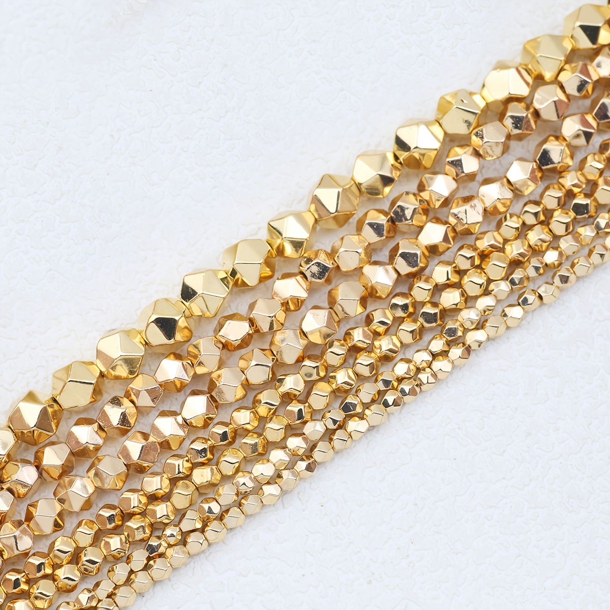 TEMU 90/120/180/190/250pcs 3-10mm Pale Multiangular Beads Stones Loose Beads Drilled Stone Spacer Beads Suitable For Handmade Diy Bracelets Necklaces