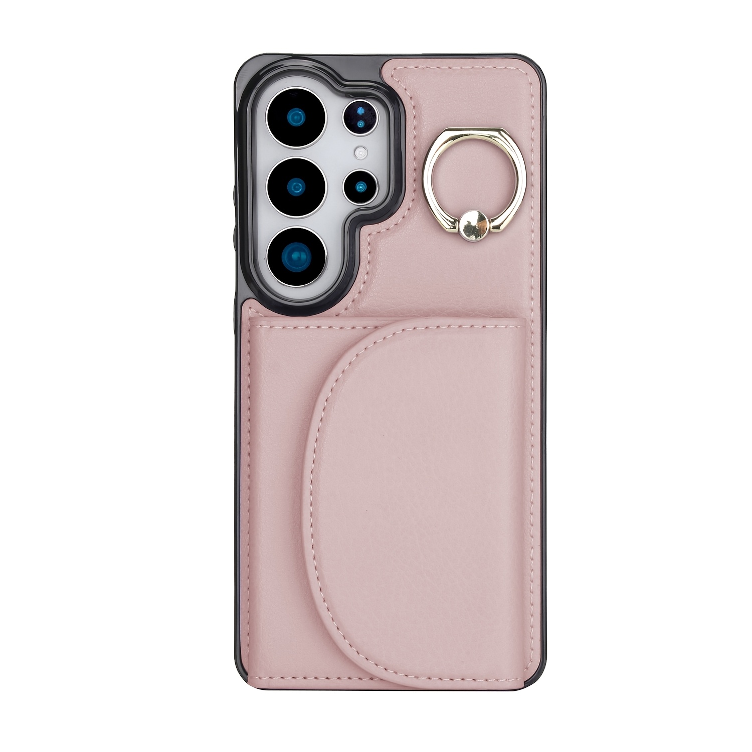 TEMU Phone Case - Awquer Pu Faux Leather Flip Case Suitable For For Galaxy S26 Fe Finger Ring Holder, Mobile Phone Bag With Kickstand And Rfid
