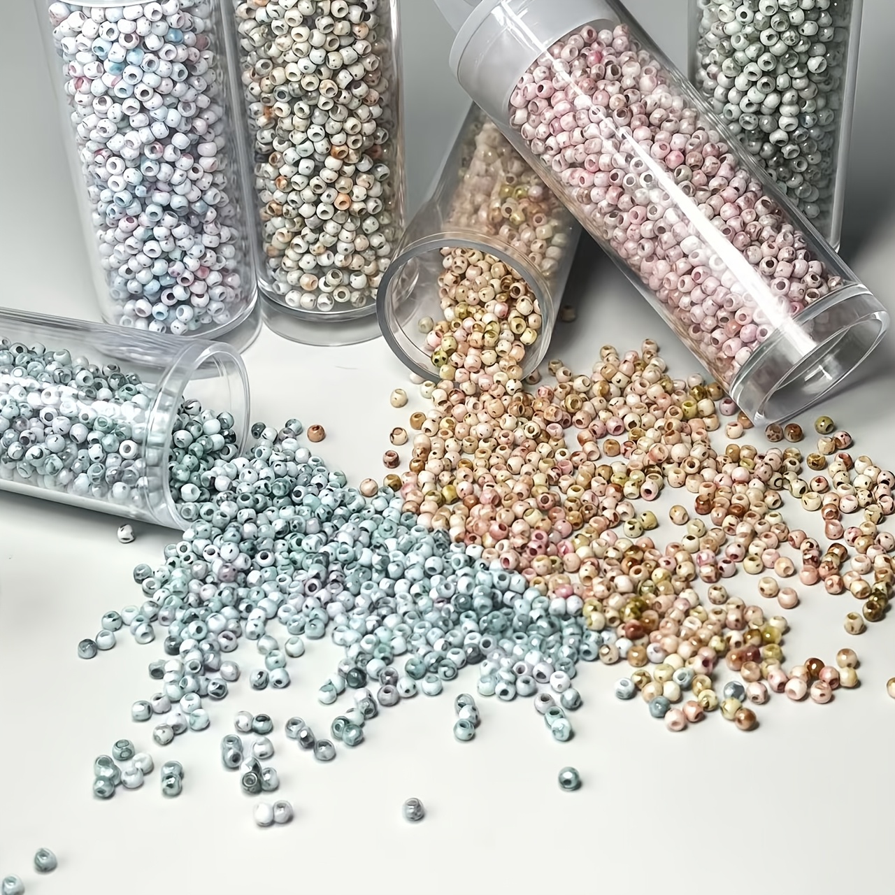 TEMU 2mm Picasso 2710/4070 stuks Tsjechische Glazen Rijst Kralen Losse Kralen, Handgemaakte Ketting Armband Spacer Sieraden Toevoegingen