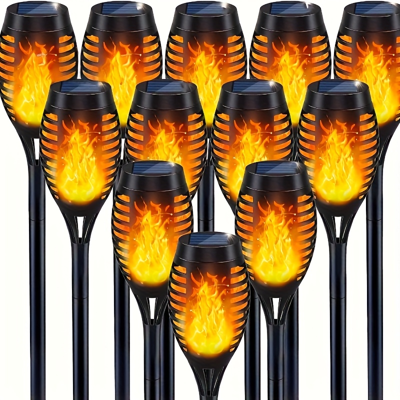 

4/6/8/12pcs Solar Garden Lights - Romantic Flickering Flame Effect Weatherproof And Ideal For Outdoor Landscaping And Pathway