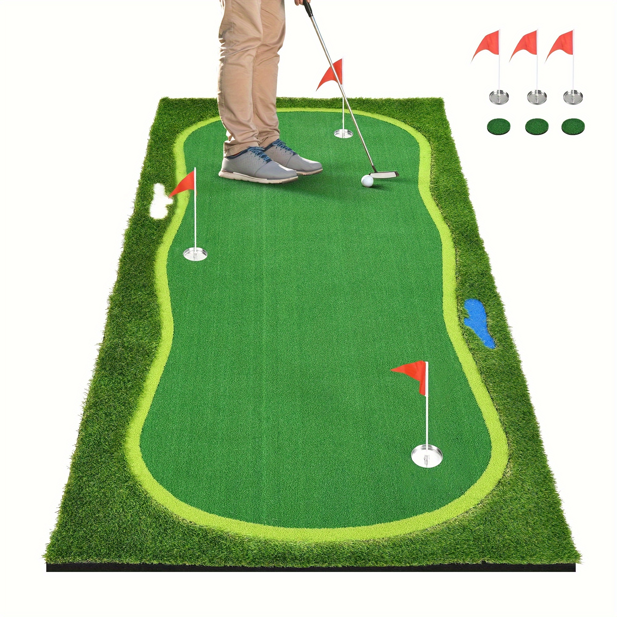 

5x10ft Golf Putting Green Practice Hitting Mat Indoor Outdoor Backyard Portable