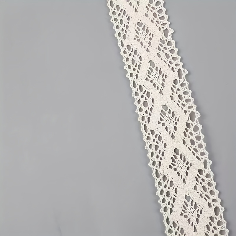TEMU Long 77 Inches Wide Lace Trim - Exquisite White And Cream Patterns, Handmade Hanfu Decoration Edge, Sewing And Knitting Supplies, Mixed Colors,