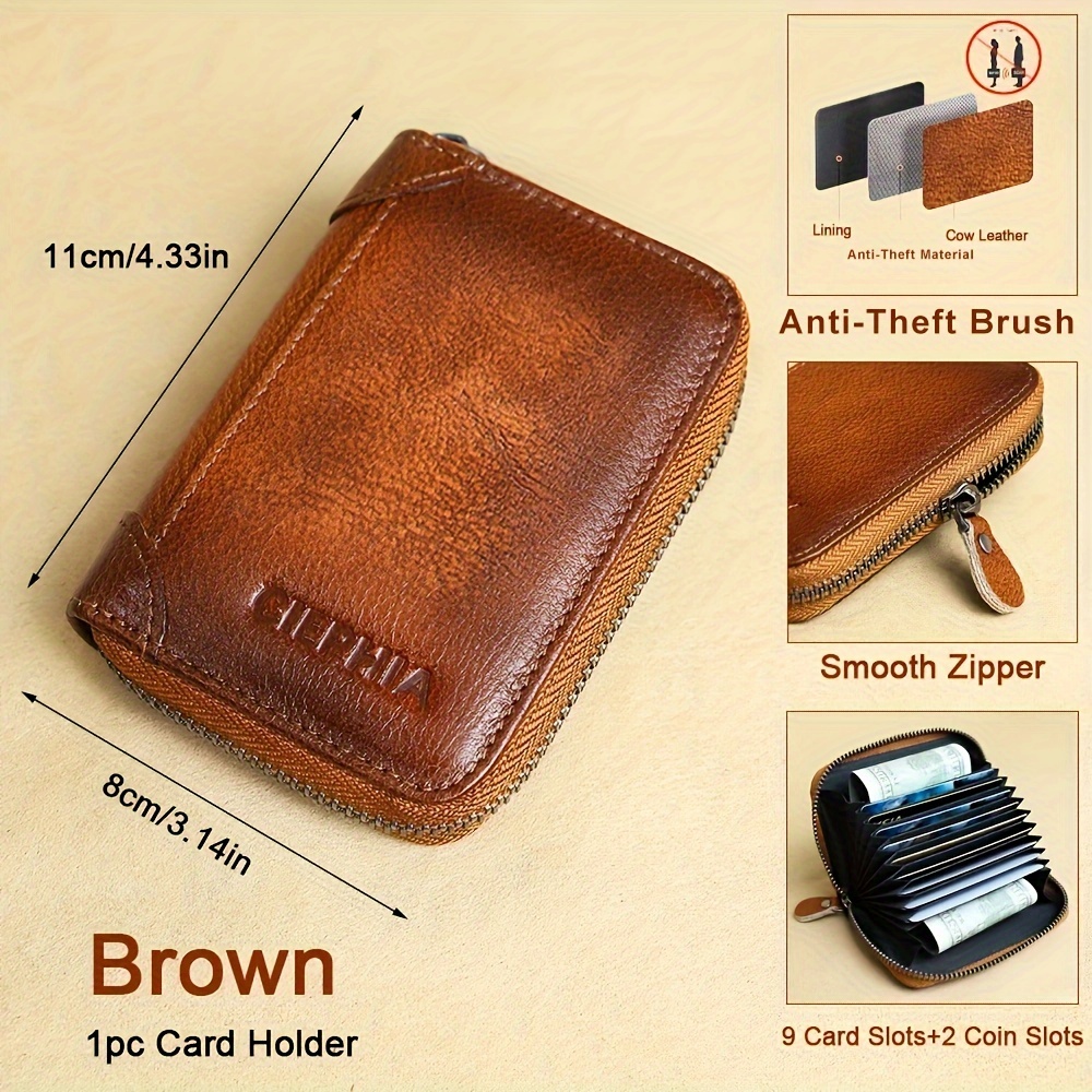Smart Wallet aus braunem Vintage-Leder