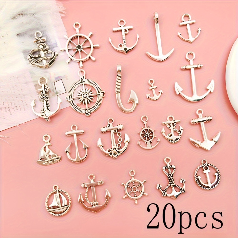 TEMU 20pcs Assorted Varieties Fashion Creative Alloy Pendants, Ideal Accessories For Necklace, Bracelet, Keychain, Jewelry Making