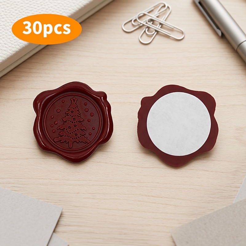 TEMU 30pcs 50pcs 100pcs Tree Wax Seal Stickers 3cm Self-adhesive Wedding Invitation Envelope Sealing Stickers, For Decorating Wedding Invitations,