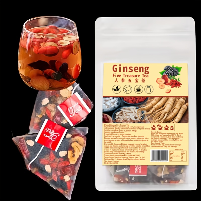 100g Ginseng 5 Treasures Tea | 5gx20p, Holiday Gift, Mixed Tea Bags