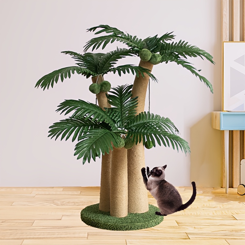 Cat Scratching Post Diy Cat Tree With Leaves Artificial Palm Tree