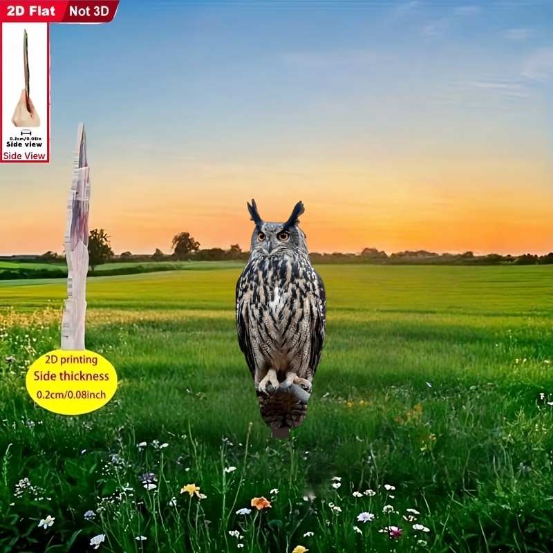 TEMU 2d Flat, 2d Flat Vertical Ear Owl Decoration, Garden Decoration Backyard Outdoor Lawn Yard Decor, Garden Insert Campus Decor, Decorative Flower