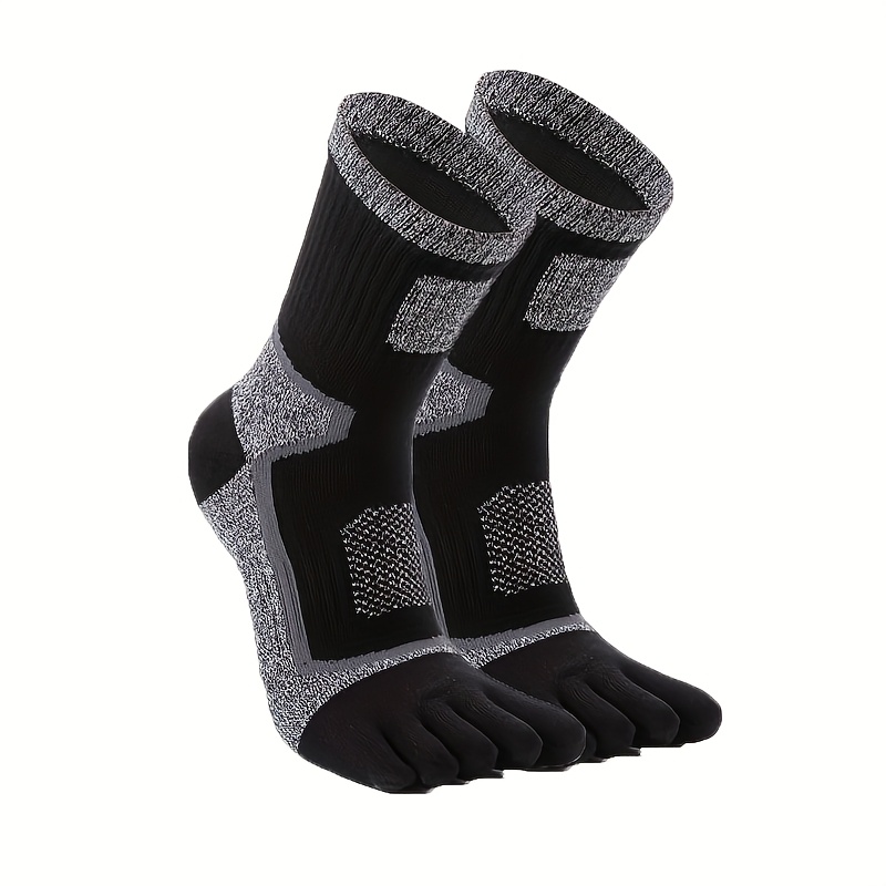 TEMU 1 Pair Of Mid-calf Five-finger Sports Socks, Anti-slip Toe Separation -finger Socks, High-elasticity Moisture-absorbing, Sweat-wicking And