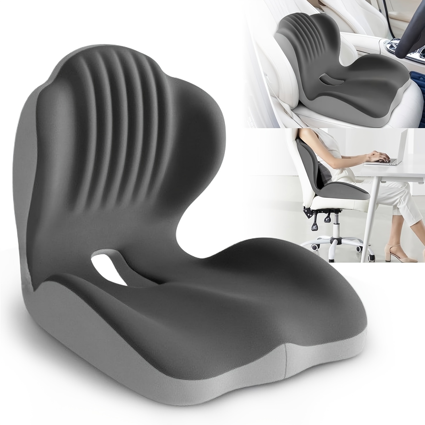1pc Shell-Shaped Ergonomic Seat Cushion Soft Comfortable Chair Cushion For Office Chair, Car Seat And Home Use, Supportive Design For Daily And Long Hours Sitting