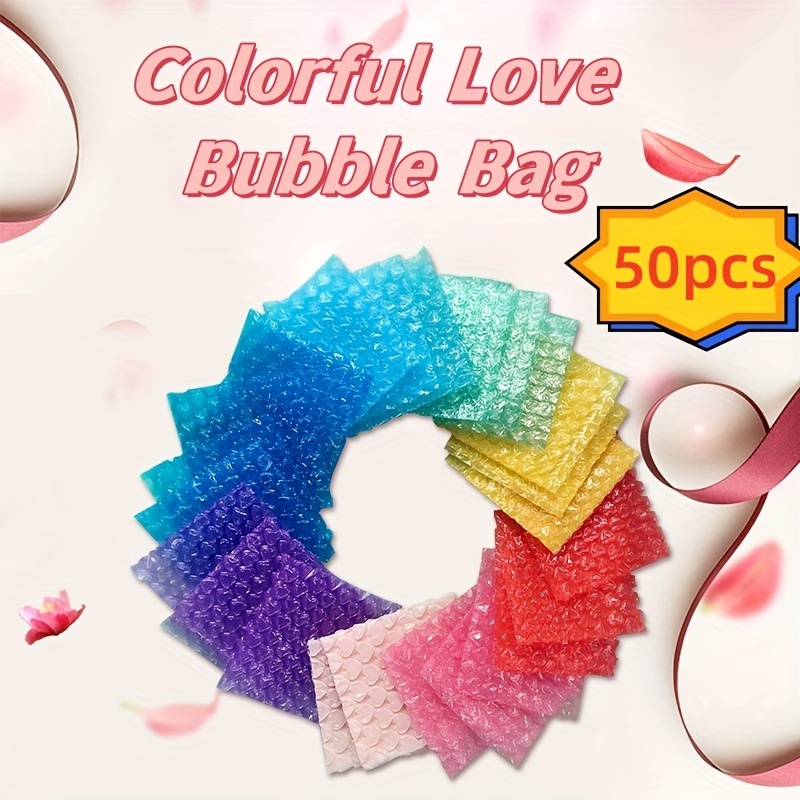 

50pcs Heart-shaped Mailers, Polyethylene Padded Envelopes For Shockproof, Waterproof Protection - Multicolored Shipping Bags