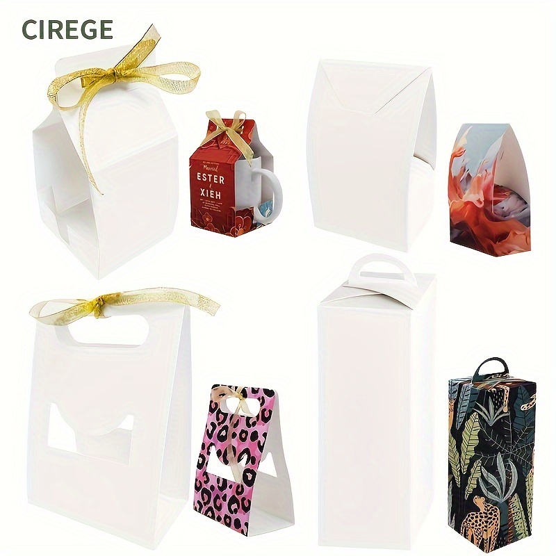 

20pcs Sublimation Blank Gift Boxes - Foldable Cardboard Cup Packaging For Diy Crafts, Parties, Weddings, Birthdays & Anniversaries - Includes Ribbon