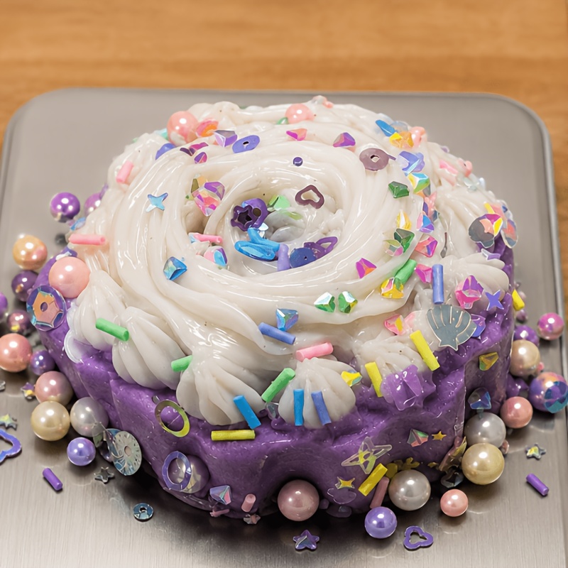 TEMU 2pcs Taro Swirl Cake Taba Toys Set, Multi-item Fidget Toy Pack, Cute Purple Dessert Squeeze Toys, Soft Stress Relief Pop Fidget Squishies, Edc