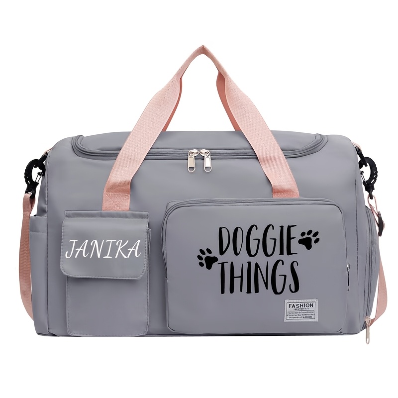 TEMU Name/initials Pet-themed Crossbody Bag Suitable For School, Travel & Gym - Adjustable Strap, Shoe Compartment, Nylon Teen Bookbag With Alphabet