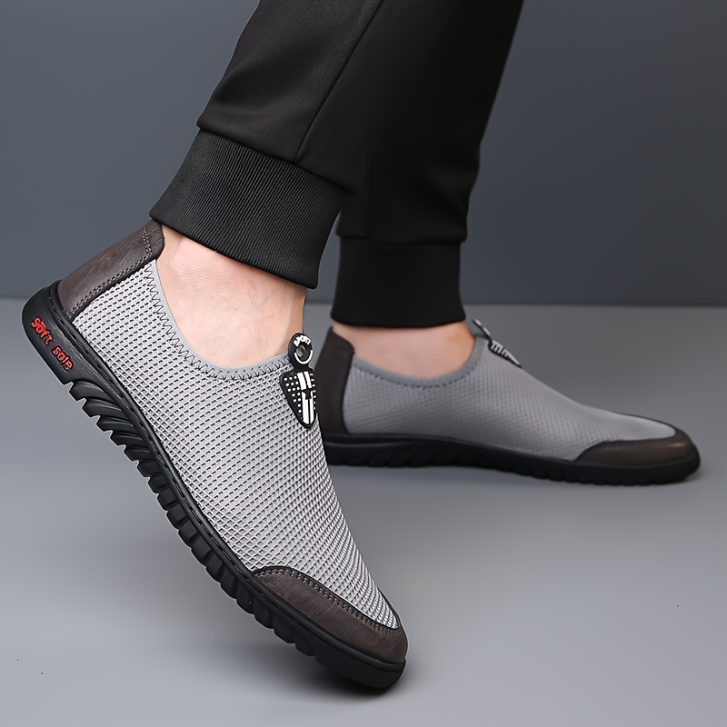 [Slip-On Sneakers] Men's Slip-On Sneakers - Slip-Resistant Sole, Lightweight Breathable Slip-On Shoes for Running, Gym, Walking, Everyday - All-Season Comfort - Easy Slip-On Closure - Cushioned Insole - Low-Top Sneakers for Men, Gym Footwear, Sleek Design