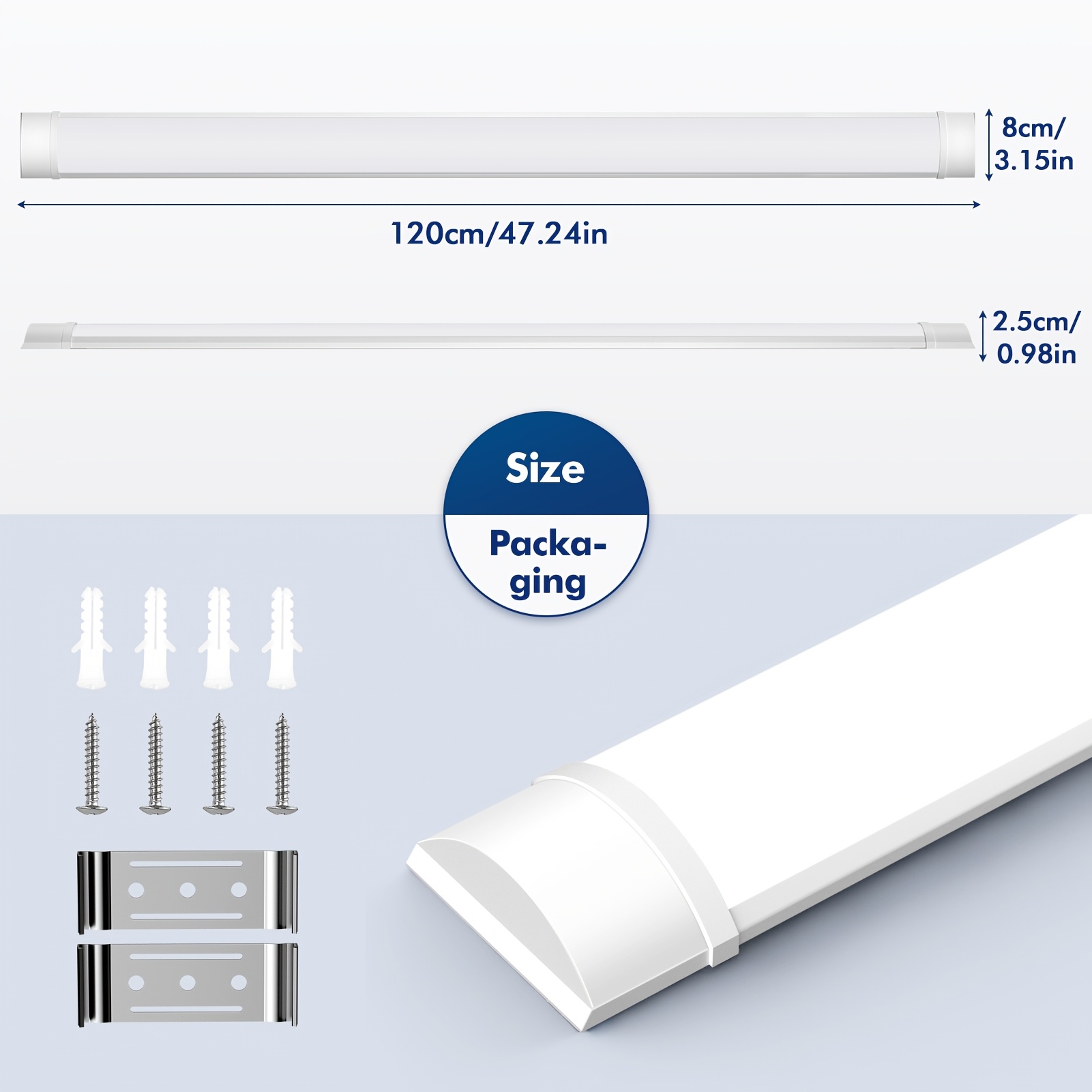 6 kosov 4FT LED trak svetilke 40W 6500K Super Svetle garažne stropne luči, fluorescentna cev za zamenjavo, 120 cm ultra trak svetilka za