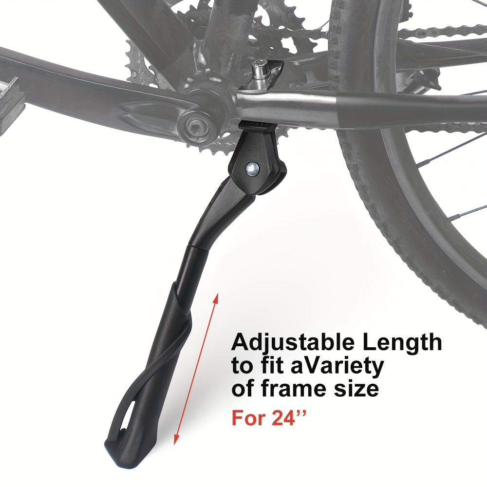 adjustable aluminum alloy bike kickstand universal bicycle side stand for 24 29 inch mtb road bikes lightweight durable   black   cycling accessory cycling safety sleek black   lightweight kickstand bike accessorie 0