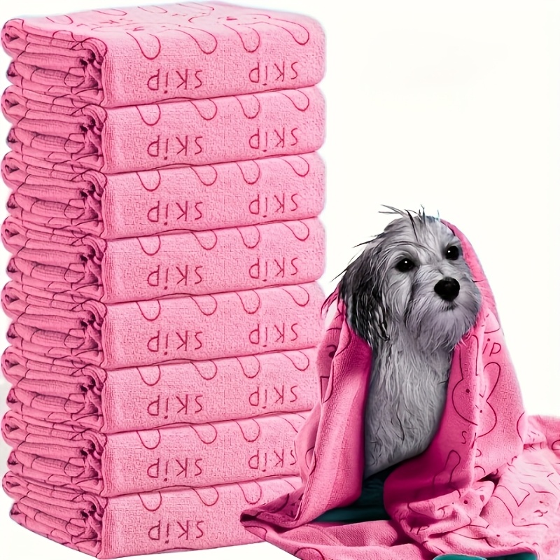 TEMU 2pcs Quick-dry Microfiber Dog Towels - Absorbent And Durable Pet Bath Towels For Grooming, Ideal For Small To Large Breeds, Without Battery