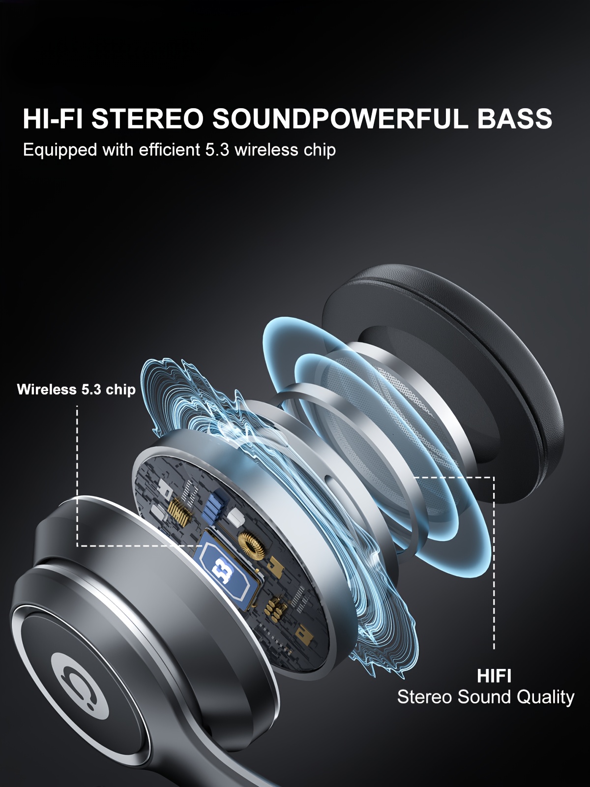 ASUS over-ear wireless headphones with microphone, foldable, long battery life, includes 3.5mm audio cable for PC connection, wireless compatibility with Android and iOS.