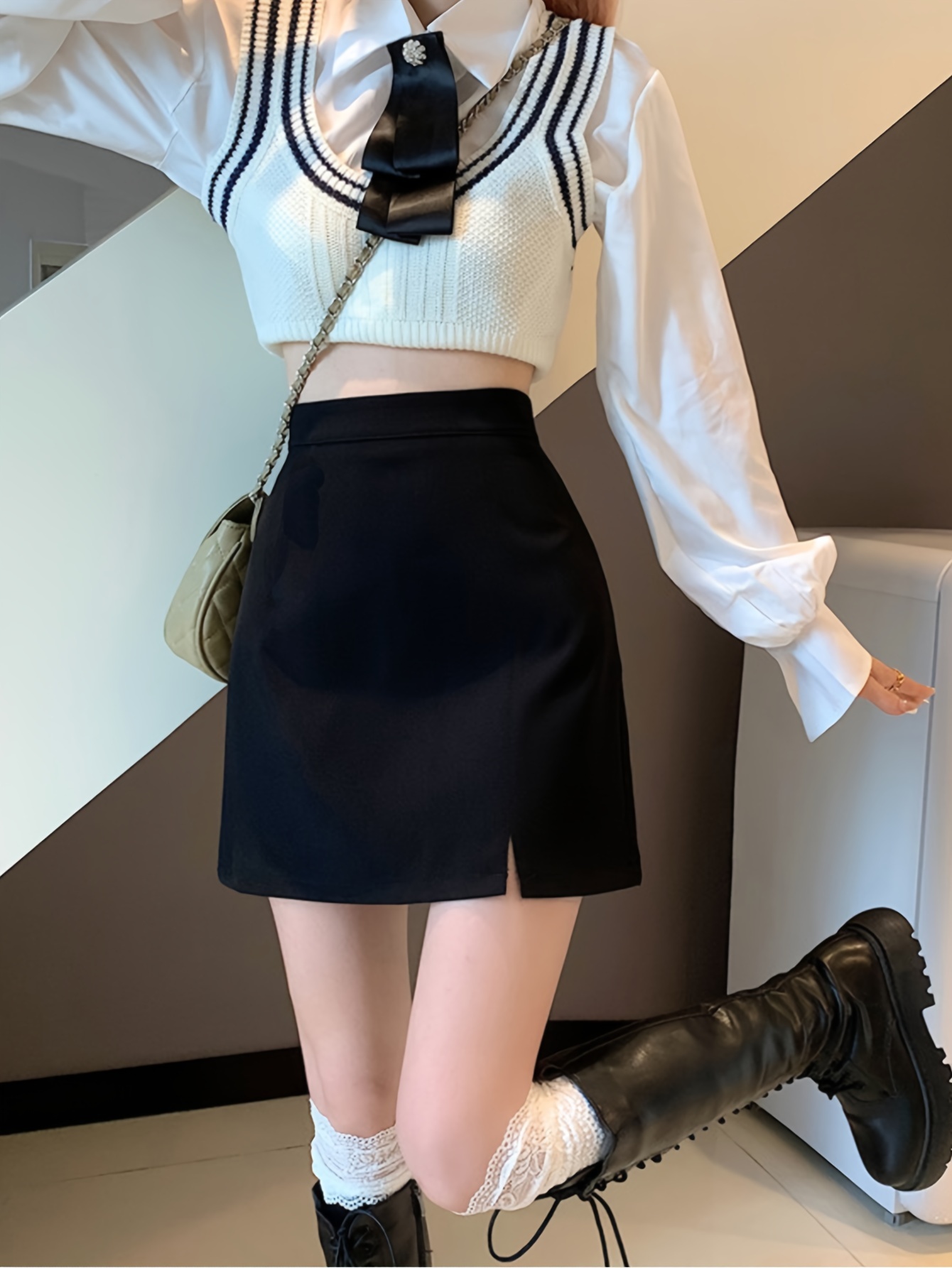 Women's Non-Slip A-Line skirt Flattering Petite-* to party Outfit  Non-Stretchy Skirt Pants, Easy to Pair Outfits Everyday Formal Events, Cute 