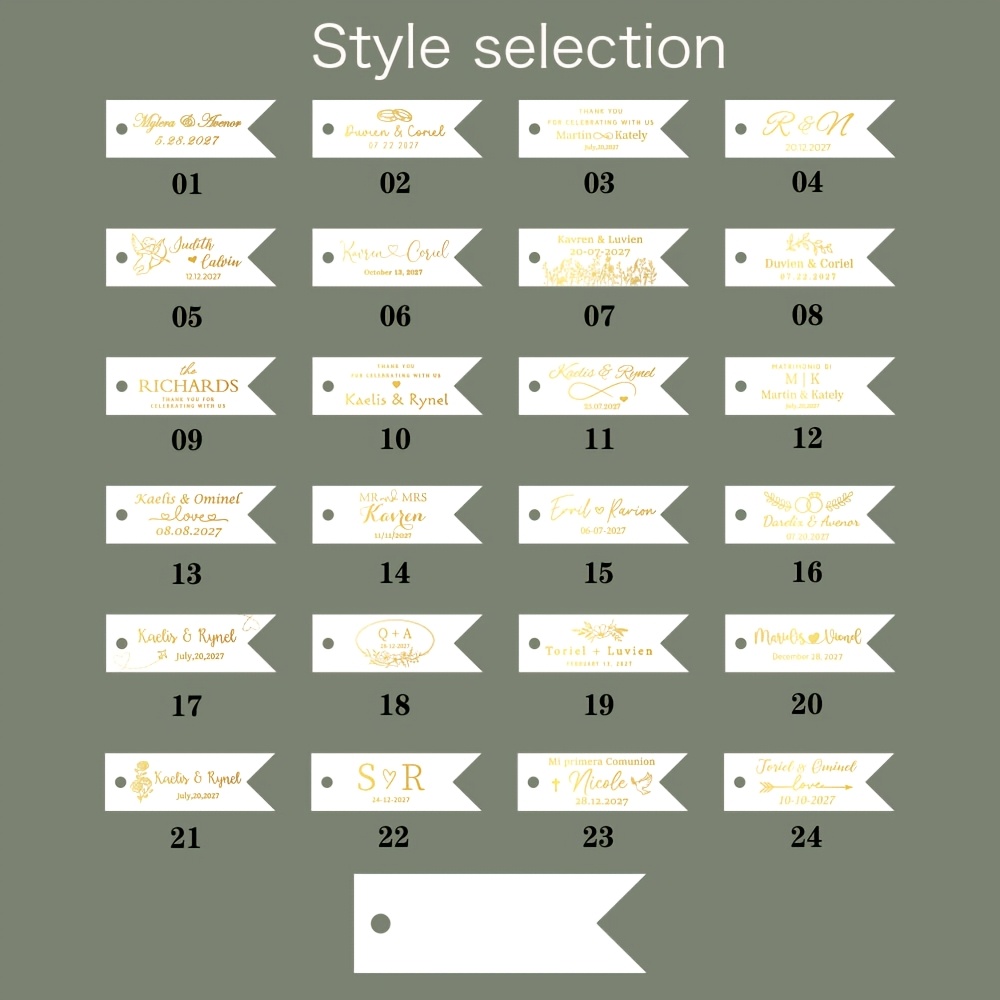 TEMU 50pcs Personalized Mini Handmade Gift Tags, Wedding Favor Thank You Cards, Elegant Party Favors, Customizable Text - Name And Date, Suitable For
