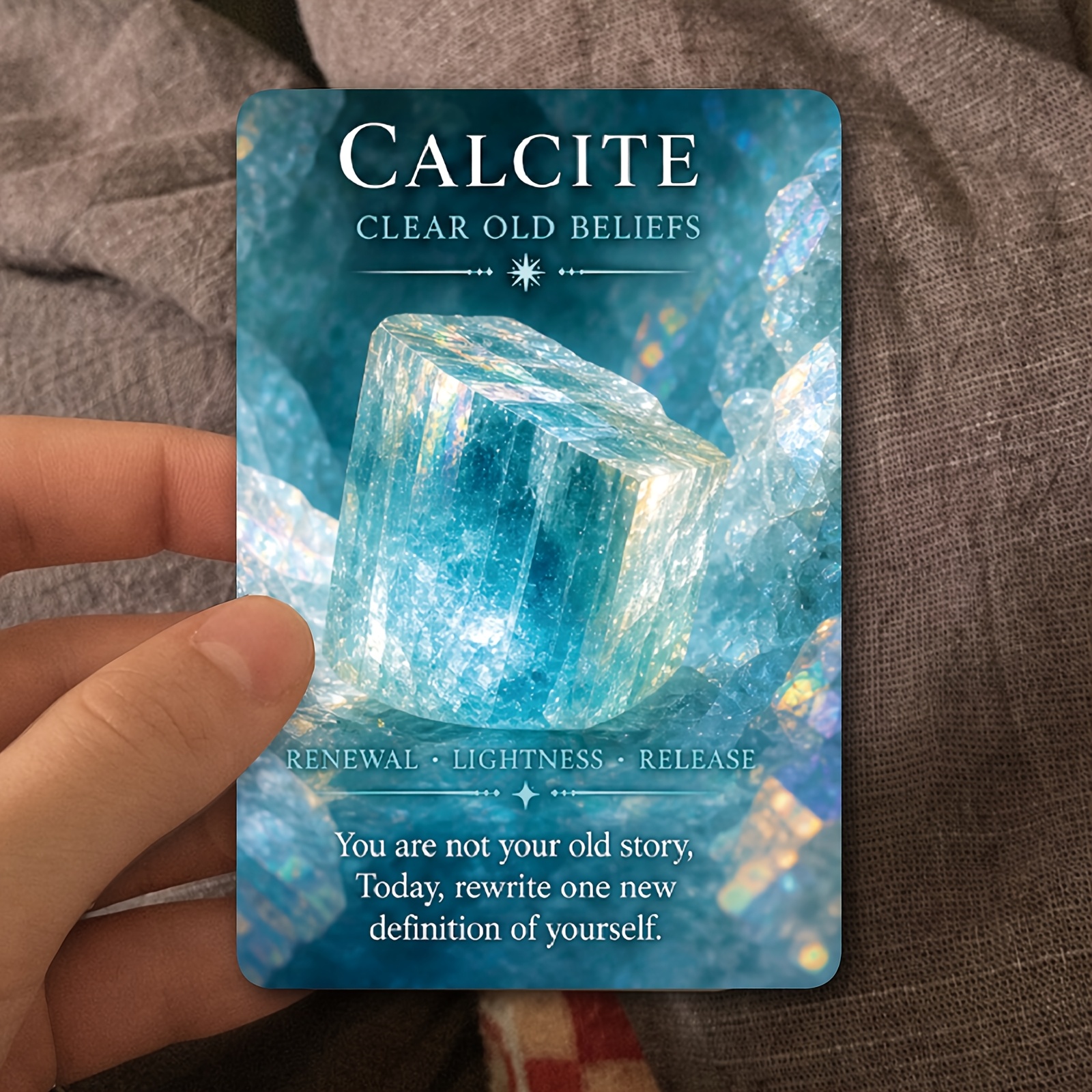 TEMU Stagnant Vibes Daily 36 Crystal Themed Affirmation Cards With Inspirational Messages And Mineral Artwork