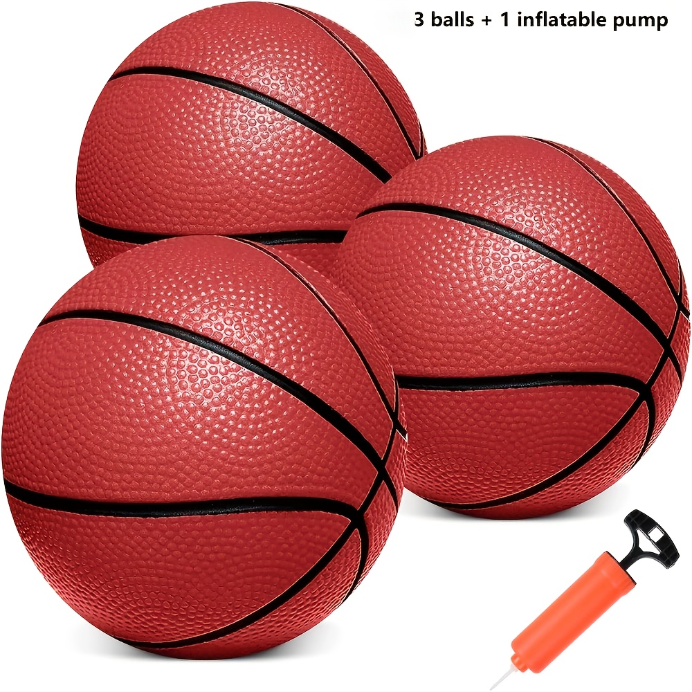 TEMU 3pcs New Style 5.9in Basketball Set With Pump Durable Pvc Basketballs For Basketball Hoop Basketball For Pool, Indoors, Outdoors