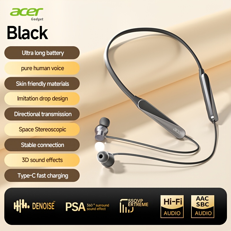 Image of Genuine Acer Brand In-ear High Design Ultra-long Large Capacity Sports Fitness Gaming Low Latency Mode Call Audio Driving Students Business Travel Holiday Gifts