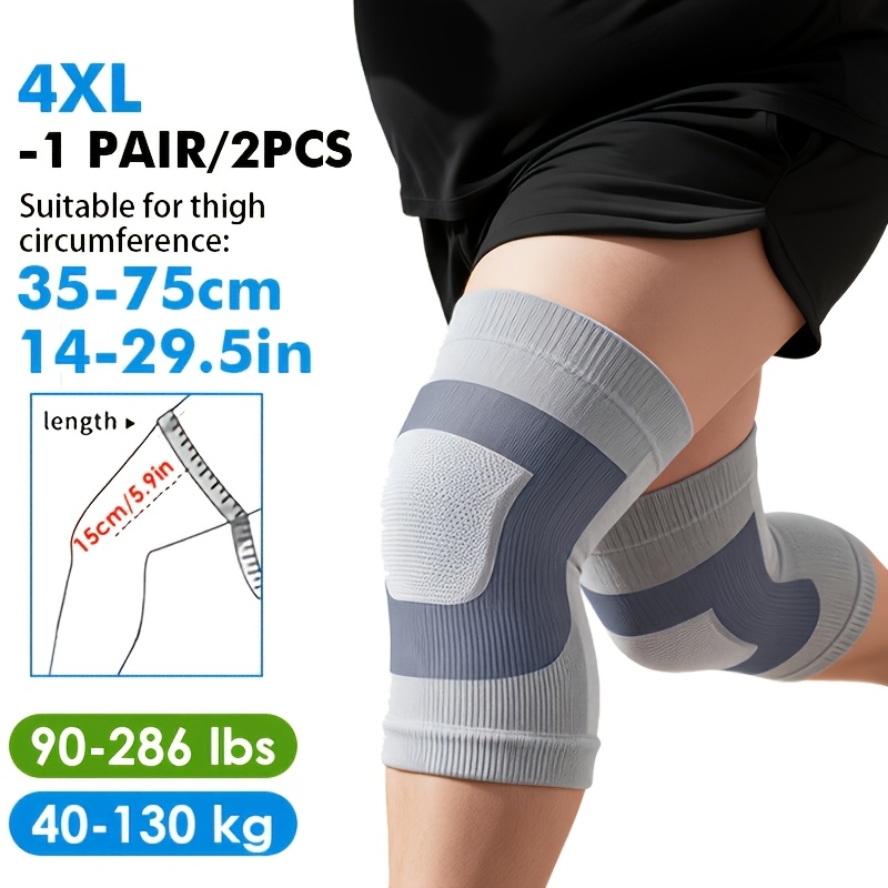 E-shop 2 Stück/1 Paar - Ultra Dünne Extra Große Hochelastische Gestrickte Kompressions-Kniebandagen, Atmungsaktiv & Bequem Plus Size Kniebandagen,