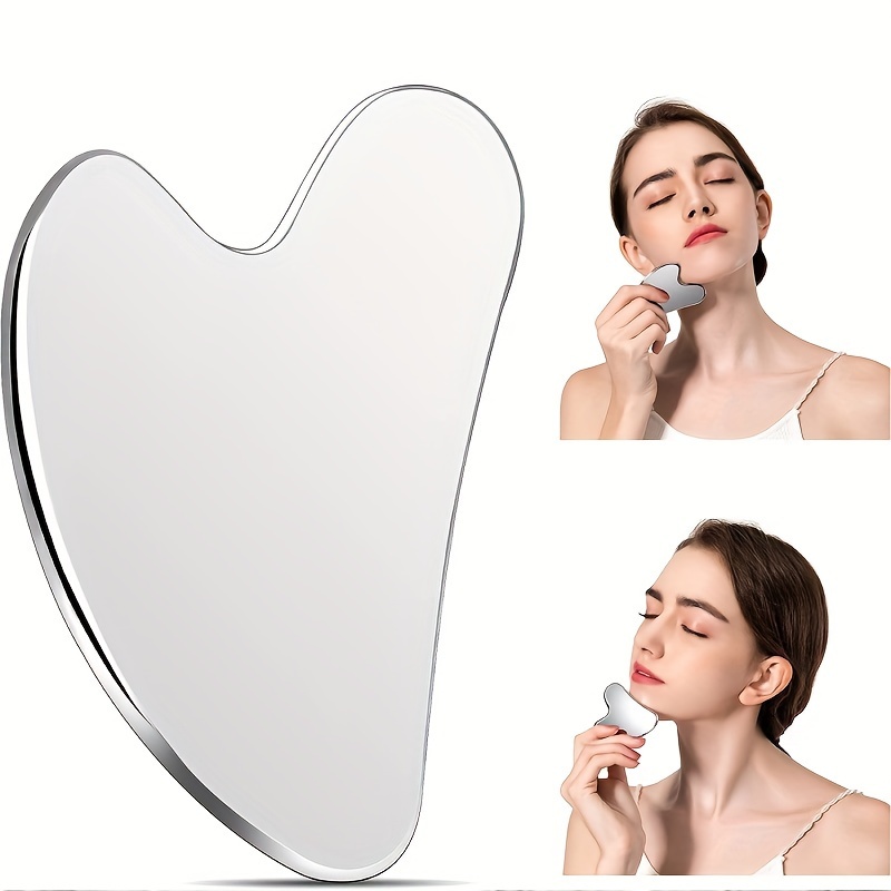 

Heart-shaped Stainless Steel Gua Sha Board, Facial Full Body Universal Meridian Fascia Knife Pointing Punch Stick Face Scraping Board