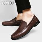 buty męskie fcshou wsuwane - eleganckie buty biznesowe z prawdziwej skóry, antypoślizgowa gumowa podeszwa i oddychająca wyściółka pu - na każdą porę do biura, codziennego noszenia wyjścia (czarne), stylowy design | trwałe obuwie o dobrej przyczepności