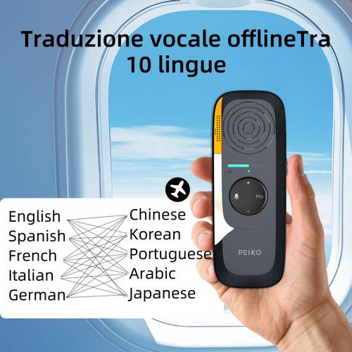 dispositivo traduttore portatile per due lingue con cuffie - traduzione istantanea online, 75 lingue, precisione, ricarica tipo c, design per , , apprendimento, strumento di traduzione per , dispositivo elegante, elettronica resistente