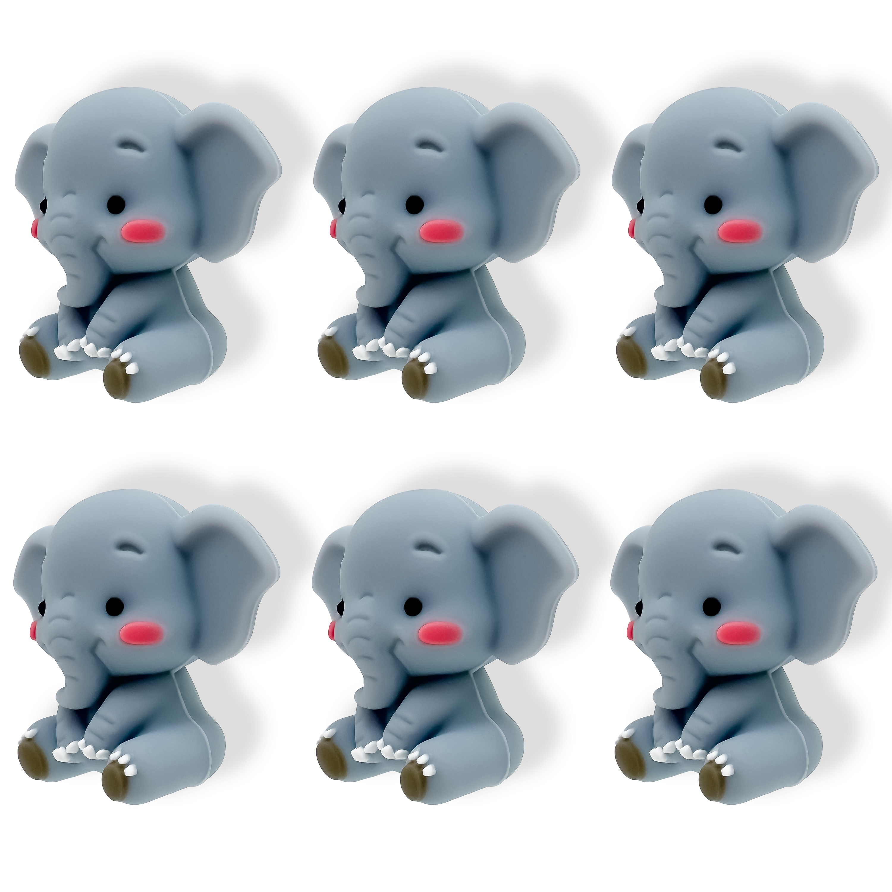 

1 Set Of 6 Halloween 3d Elephant Theme Silicone Beads