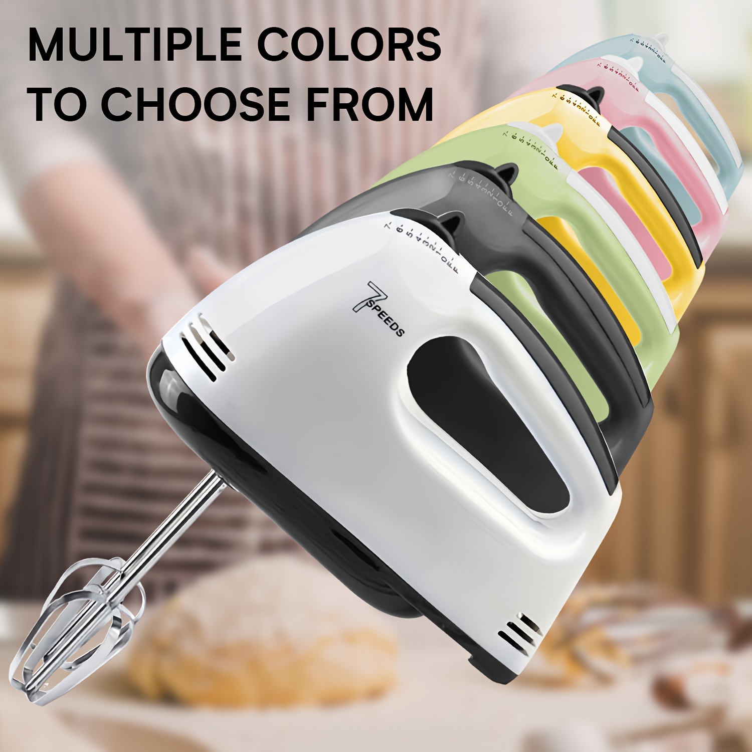 

1pc, Electric Hand Mixer, Hand-held Egg Beater, Kitchen Appliances, Metal And Plastic, Multiple Colors, Stirrer, Food Mixing Tool