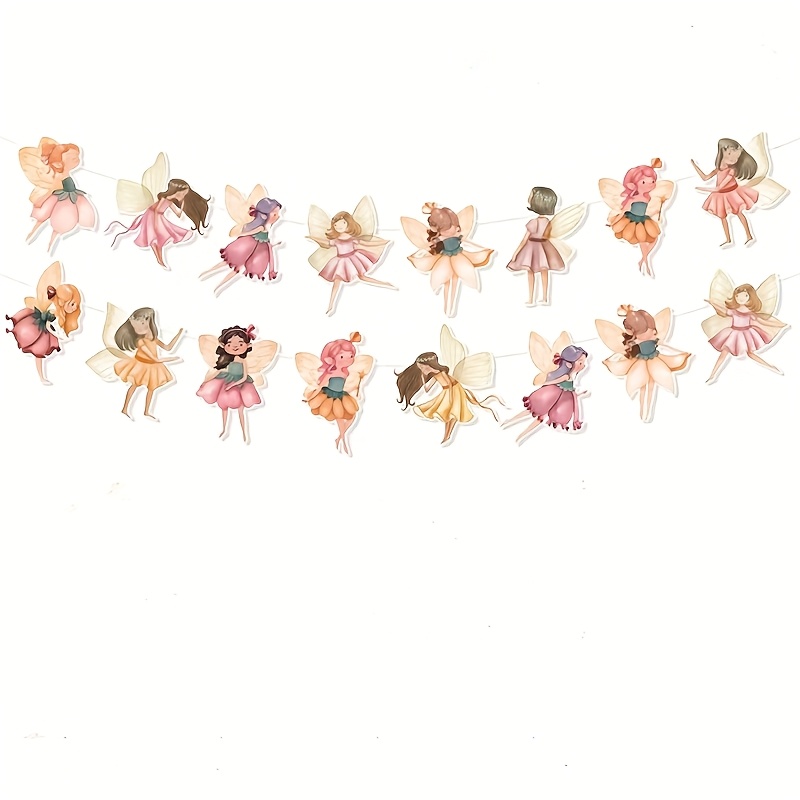 Image of 16pcs Fairy Flower Banner Decoration For Parties And Gatherings, Perfect For An Atmosphere And For Photo