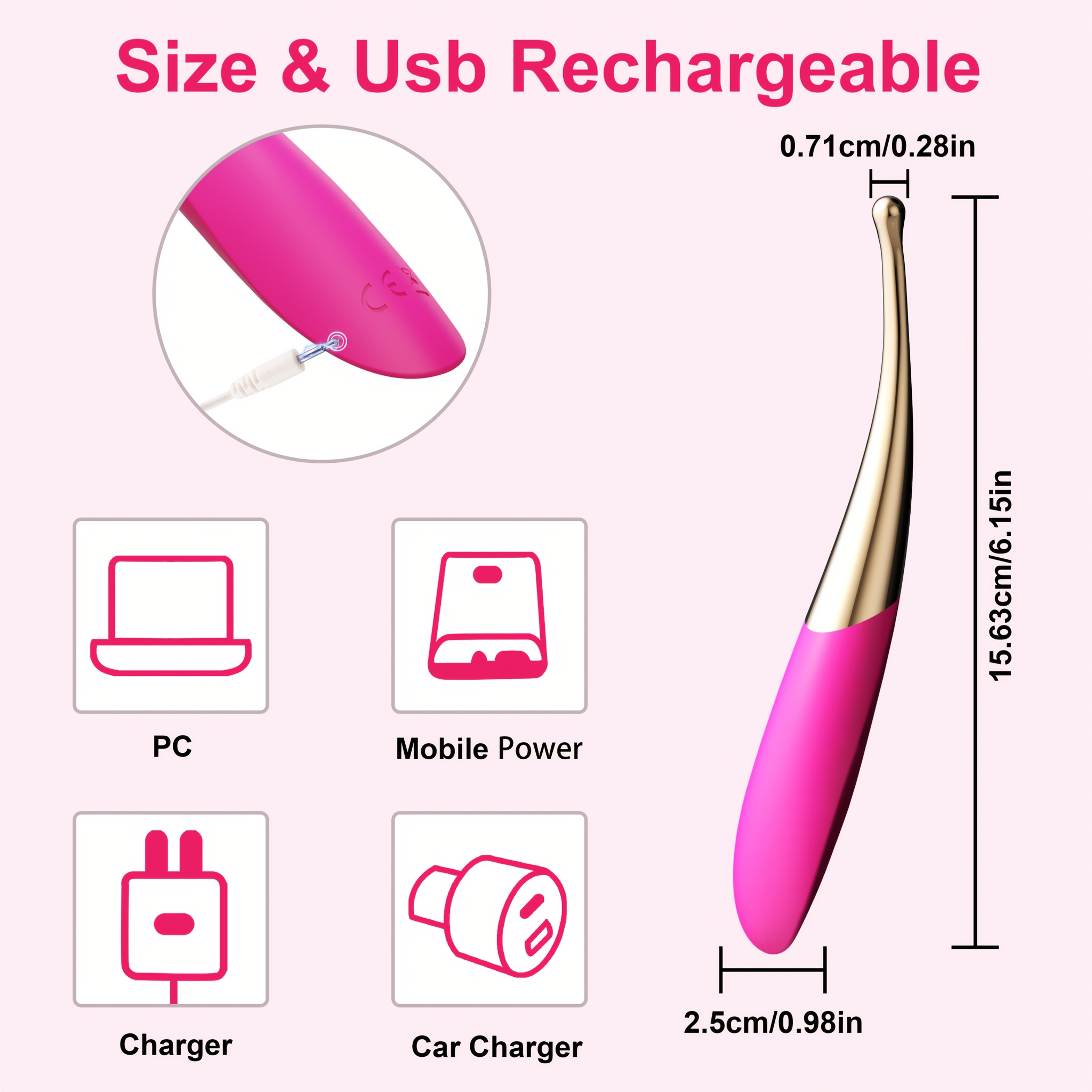vibrationsstimulator für frauen mit präziser brustwarzenmassage - mini-anal-bullet- , 12 starker vibrationen, leises wiederaufladbares erwachsenenspielzeug Produktdetails 3
