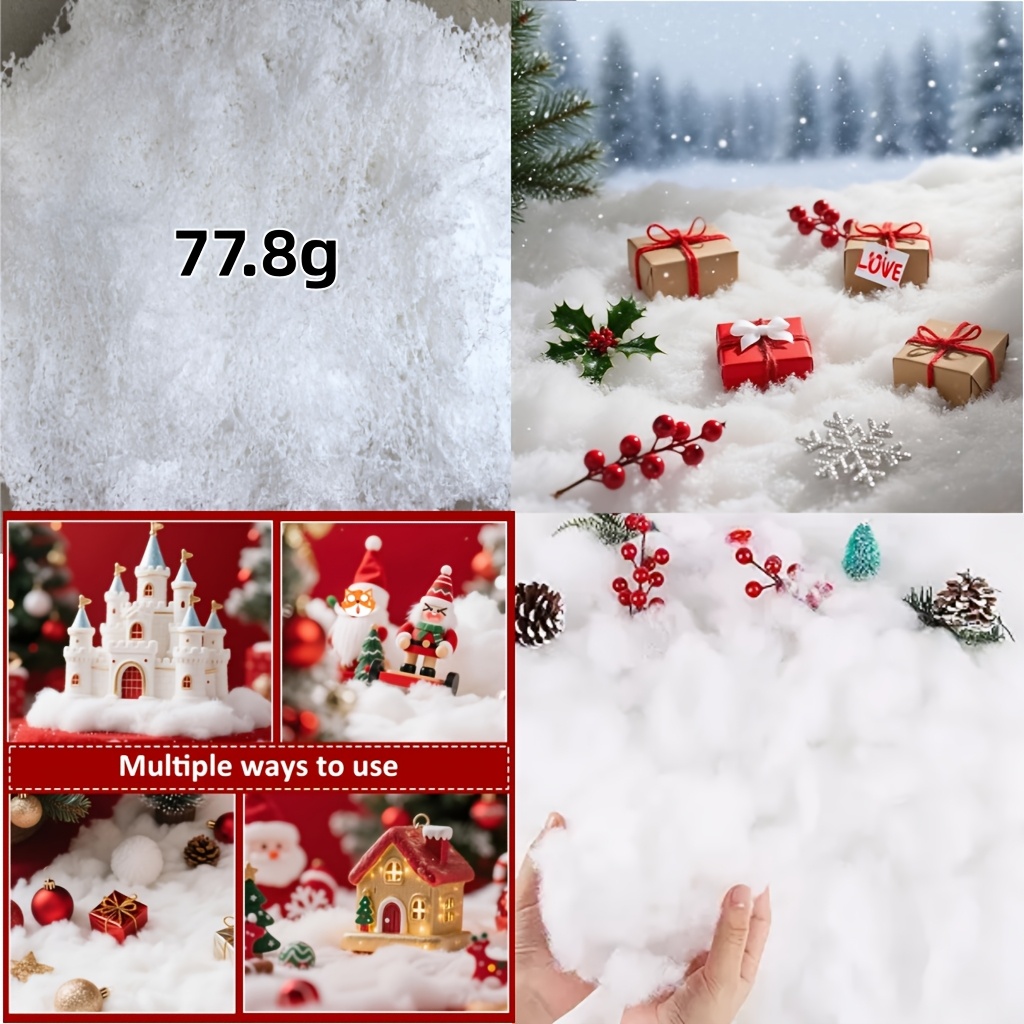 TEMU 77.8g Large Artificial Simulation Snow | 56x30.31 Inches, Realistic White Artificial Flowers, Ideal For Indoor/outdoor Landscaping, Christmas &