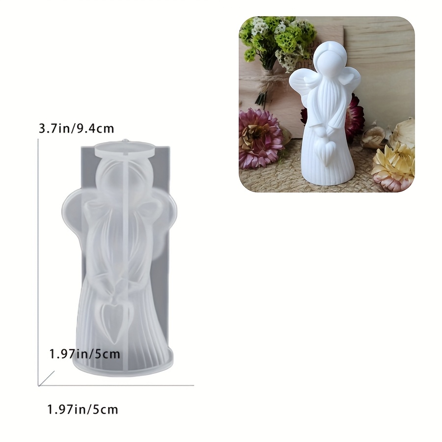 Resin Mold Drip Resin 3d Silicone Mold With Wings Holding Heart Gypsum Cement Silicone Mold Home Ornament Mold